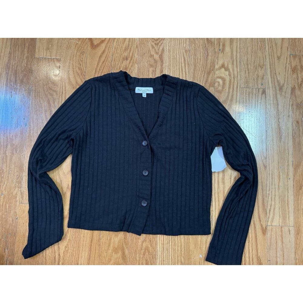 MICHAEL STARS Felice Crop Cardigan Size Medium NWOT Sells For 98.00 - Picture 2 of 4